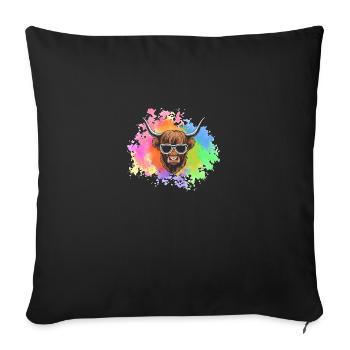 Bovins vaches Bovins Highland - Housse de coussin décorative 45 x 45 cm - noir - Devant