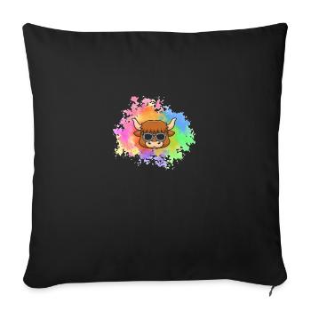 Buffalo Cattle Oxen - Sofa pillowcase 17,3'' x 17,3'' (45 x 45 cm) - black - Front