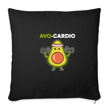 AVO Cardio Avocado Lover Poison - Sofa pillowcase 17,3'' x 17,3'' (45 x 45 cm) - black - Front
