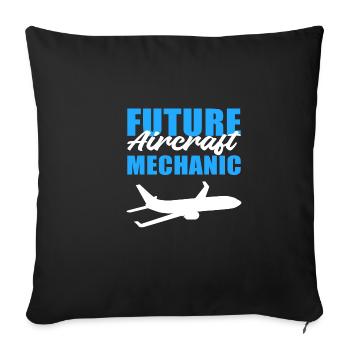 Zukünftiger Flugzeugmechaniker Träumer Geschenk - Sofakissenbezug 45 x 45 cm - Schwarz - Vorne