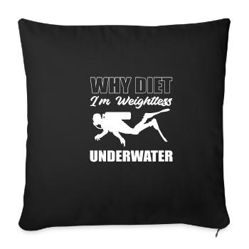 Weightless Underwater Swimmer Gift - Sofa pillowcase 17,3'' x 17,3'' (45 x 45 cm) - black - Front