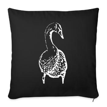 Cygne, Canard blanc, Oiseau, Oie - Housse de coussin décorative 45 x 45 cm - noir - Devant