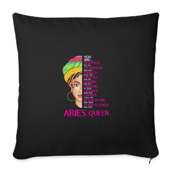 Zodiac sign Aries - Sofa pillowcase 17,3'' x 17,3'' (45 x 45 cm) - black - Front