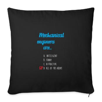 Mechanical Engineer - Sofa pillowcase 17,3'' x 17,3'' (45 x 45 cm) - black - Front