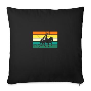 Cheval - Housse de coussin décorative 45 x 45 cm - noir - Devant