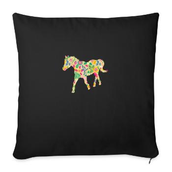 Riding Horse - Sofa pillowcase 17,3'' x 17,3'' (45 x 45 cm) - black - Front