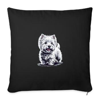 West Highland White Terrier - Sofa pillowcase 17,3'' x 17,3'' (45 x 45 cm) - black - Front