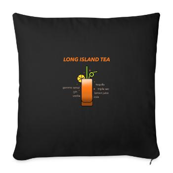 Long Iceland Ice Tea Cocktail Cadeau - Housse de coussin décorative 45 x 45 cm - noir - Devant
