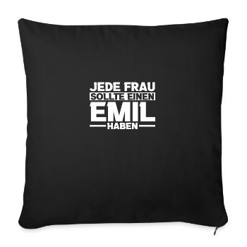 Emil - Sofakissenbezug 45 x 45 cm - Schwarz - Vorne