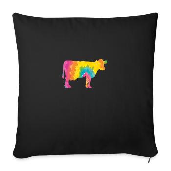 Vache Highland Bovins Vaches - Housse de coussin décorative 45 x 45 cm - noir - Devant