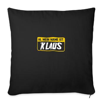 Klaus - Sofakissenbezug 45 x 45 cm - Schwarz - Vorne