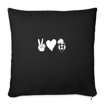 Chicken Rooster - Sofa pillowcase 17,3'' x 17,3'' (45 x 45 cm) - black - Front