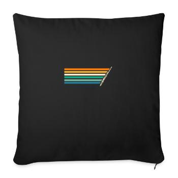 Flute player - Sofa pillowcase 17,3'' x 17,3'' (45 x 45 cm) - black - Front