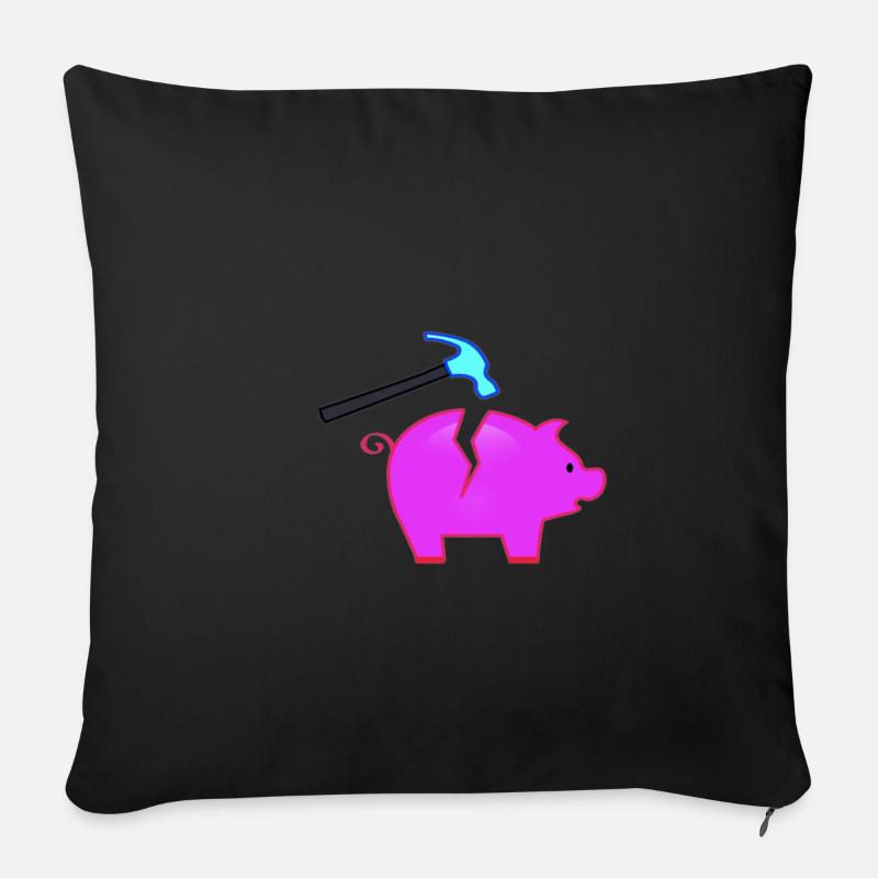 Sparschwein - Sofakissenbezug 45 x 45 cm - Schwarz