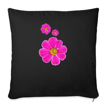 Blumen - Sofakissenbezug 45 x 45 cm - Schwarz - Vorne