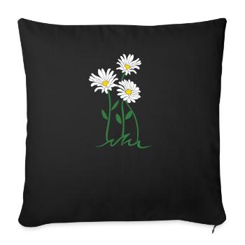 daisy - Sofa pillowcase 17,3'' x 17,3'' (45 x 45 cm) - black - Front