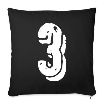Maillot numéro 3 - Housse de coussin décorative 45 x 45 cm - noir - Devant