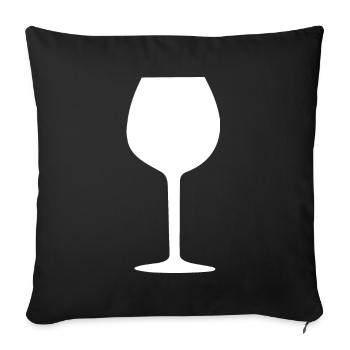 Wine Glass, Wine - Sofa pillowcase 17,3'' x 17,3'' (45 x 45 cm) - black - Front