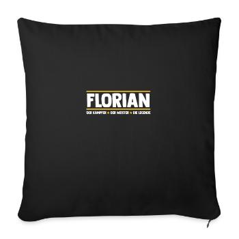 Florian - Housse de coussin décorative 45 x 45 cm - noir - Devant