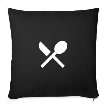Cutlery | Gastronomy | White | gift - Sofa pillowcase 17,3'' x 17,3'' (45 x 45 cm) - black - Front