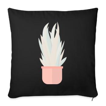 Pastel plant - Sofa pillowcase 17,3'' x 17,3'' (45 x 45 cm) - black - Front