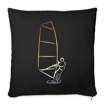 Vintage Windsurfers - Sofa pillowcase 17,3'' x 17,3'' (45 x 45 cm) - black - Front