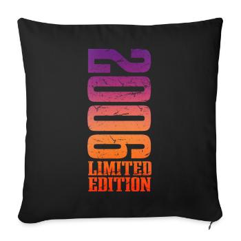 18ème anniversaire millésime 2006 - Housse de coussin décorative 45 x 45 cm - noir - Devant