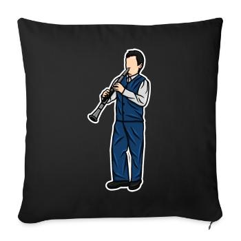 Little clarinetist - Sofa pillowcase 17,3'' x 17,3'' (45 x 45 cm) - black - Front