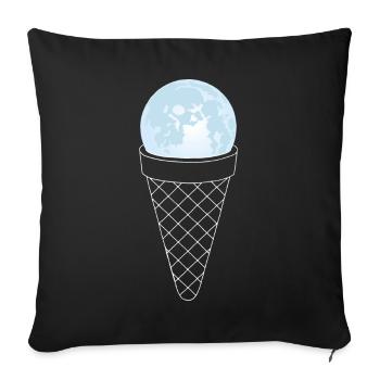 Ice Cream from the Moon - Sofa pillowcase 17,3'' x 17,3'' (45 x 45 cm) - black - Front