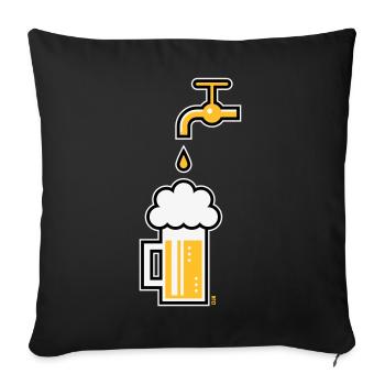Robinet de chope à bière (Chope à bière Chope à bière / 3C) - Housse de coussin décorative 45 x 45 cm - noir - Devant