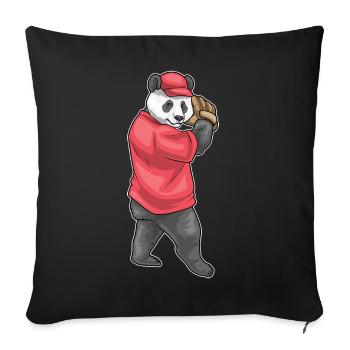 Panda Baseball Gant de baseball - Housse de coussin décorative 45 x 45 cm - noir - Devant