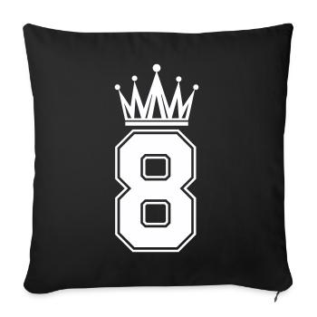 8e Couronne - Housse de coussin décorative 45 x 45 cm - noir - Devant