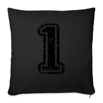 1 - Nummer - Sofakissenbezug 45 x 45 cm - Schwarz - Vorne