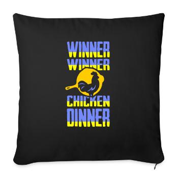 winer winer chicken dinner t-shirt - Sofa pillowcase 17,3'' x 17,3'' (45 x 45 cm) - black - Front