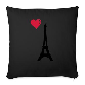 eiffel tower love - Sofakissenbezug 45 x 45 cm - Schwarz - Vorne