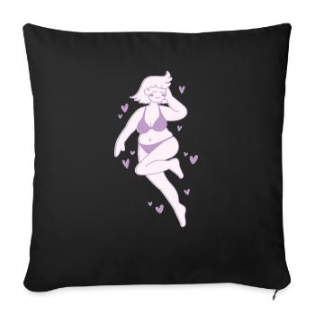 body positivity - Sofa pillowcase 17,3'' x 17,3'' (45 x 45 cm) - black - Front