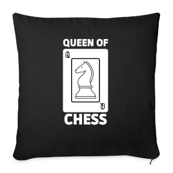 Tshirt de la reine des échecs - Housse de coussin décorative 45 x 45 cm - noir - Devant