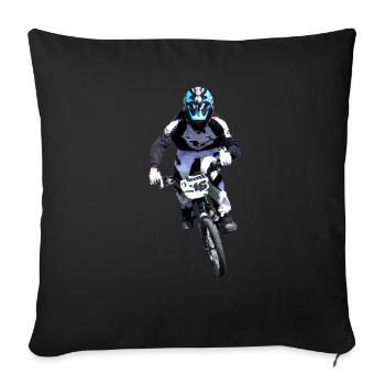 BMX Race Racing MTB Motocross - Sofa pillowcase 17,3'' x 17,3'' (45 x 45 cm) - black - Front