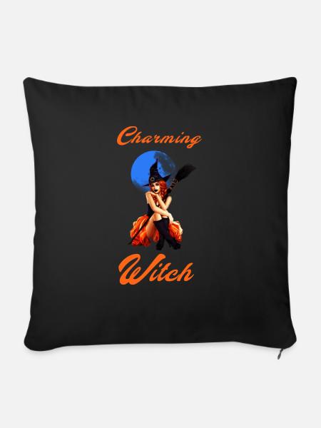 Charmante Hexe - Sofakissenbezug 45 x 45 cm - Schwarz
