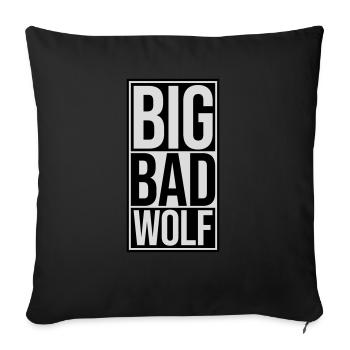 big bad wolf Zitat - Sofakissenbezug 45 x 45 cm - Schwarz - Vorne