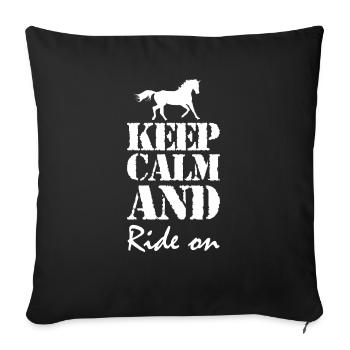 J’aime mon cheval Sport équestre Amour du cheval - Housse de coussin décorative 45 x 45 cm - noir - Devant