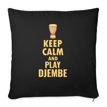 Djembe Player Drummer Music Drum Musician - Sofa pillowcase 17,3'' x 17,3'' (45 x 45 cm) - black - Front