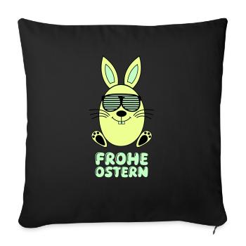 Joyeux lapin de Pâques - Housse de coussin décorative 45 x 45 cm - noir - Devant