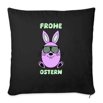 Happy Easter Bunny - Sofa pillowcase 17,3'' x 17,3'' (45 x 45 cm) - black - Front