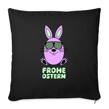 Joyeux lapin de Pâques 1 - Housse de coussin décorative 45 x 45 cm - noir - Devant
