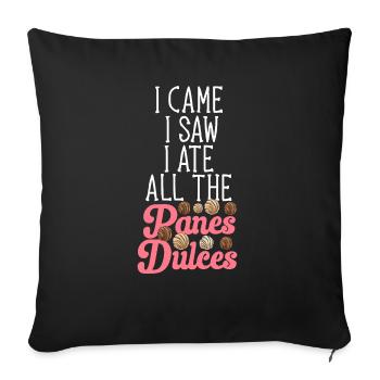 Concha Hispanic Mexican Pan Dulce - Sofa pillowcase 17,3'' x 17,3'' (45 x 45 cm) - black - Front