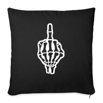 Squelette majeur main - Housse de coussin décorative 45 x 45 cm - noir - Devant