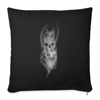 Crâne/tête de mort de fumée - Housse de coussin décorative 45 x 45 cm - noir - Devant
