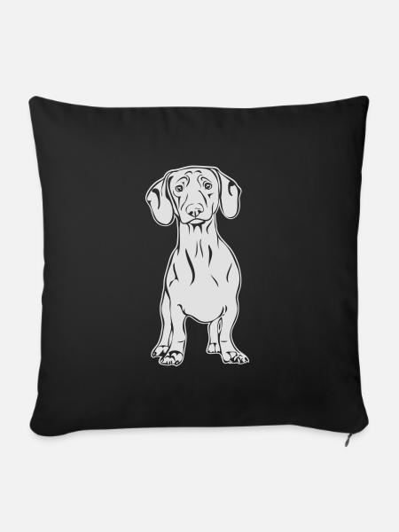 DACKEL DACHSHUND stehend - Sofakissenbezug 45 x 45 cm - Schwarz