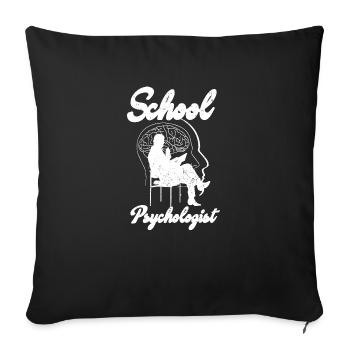 School Psychologist Brain Teacher Brain Therapy - Sofa pillowcase 17,3'' x 17,3'' (45 x 45 cm) - black - Front
